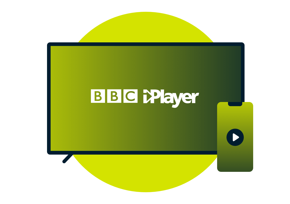 Un ordinateur portable et un t&eacute;l&eacute;phone avec le logo BBC iPlayer.