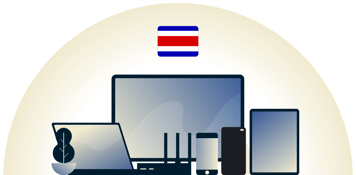 Costa Rica VPN protegendo uma variedade de dispositivos.